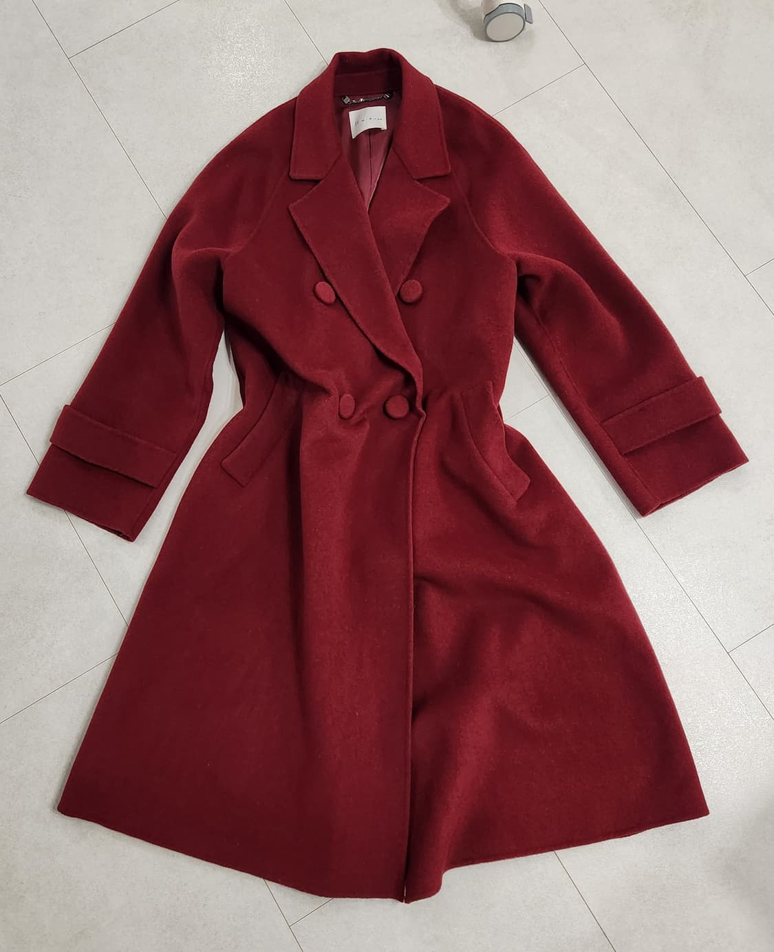 잇미샤 울캐시미어 버건디 더블롱코트 상품이미지1