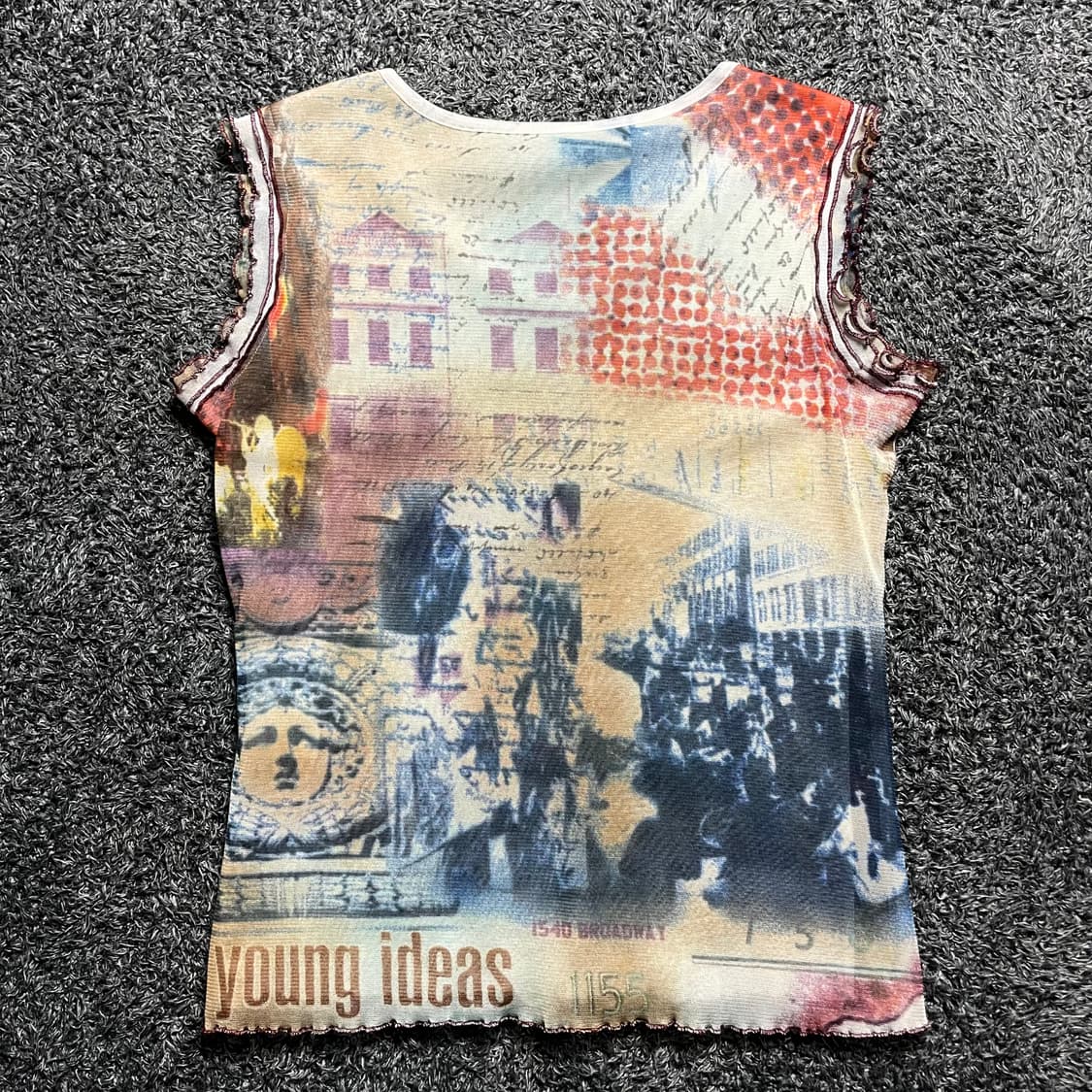 빈티지 엔틱 프린트 메쉬 슬리브리스 상품이미지1