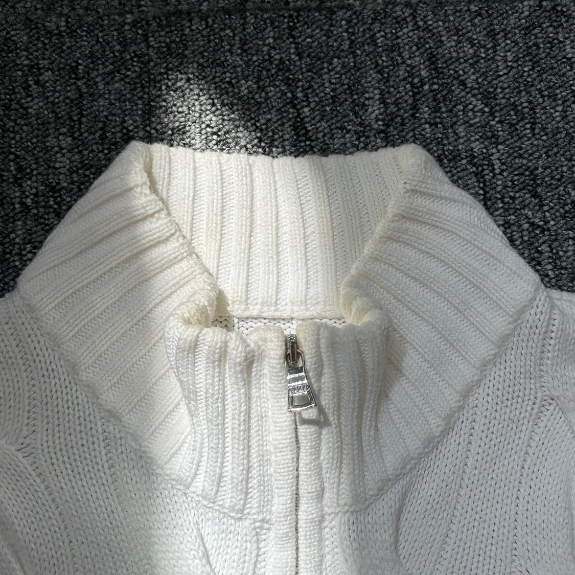 폴로 랄프로렌 화이트 케이블 니트집업 상품이미지5