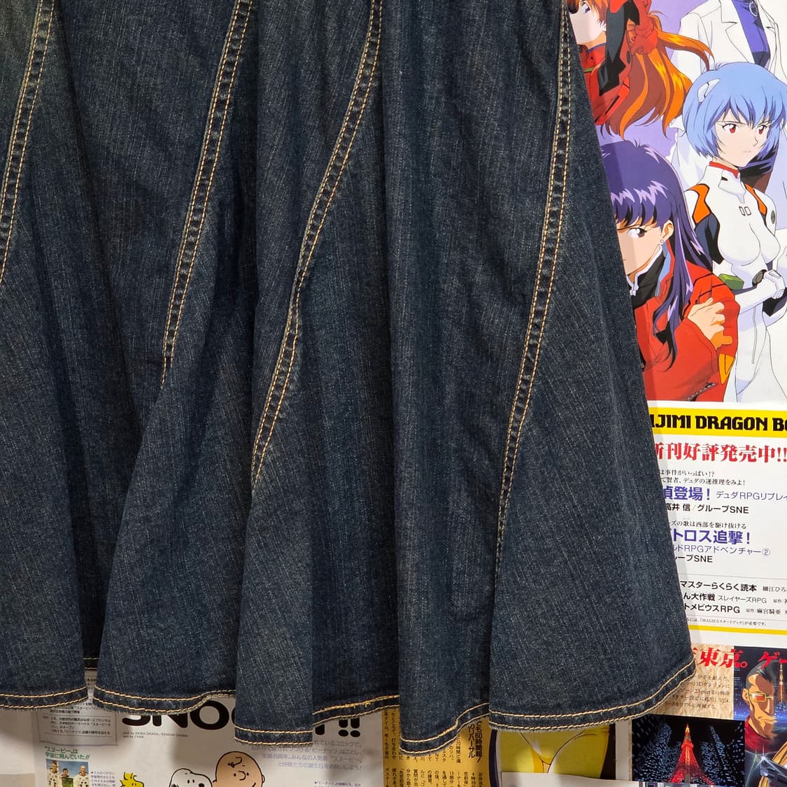 JPN 빈티지 진청 워싱 머메이드 롱스커트 상품이미지8