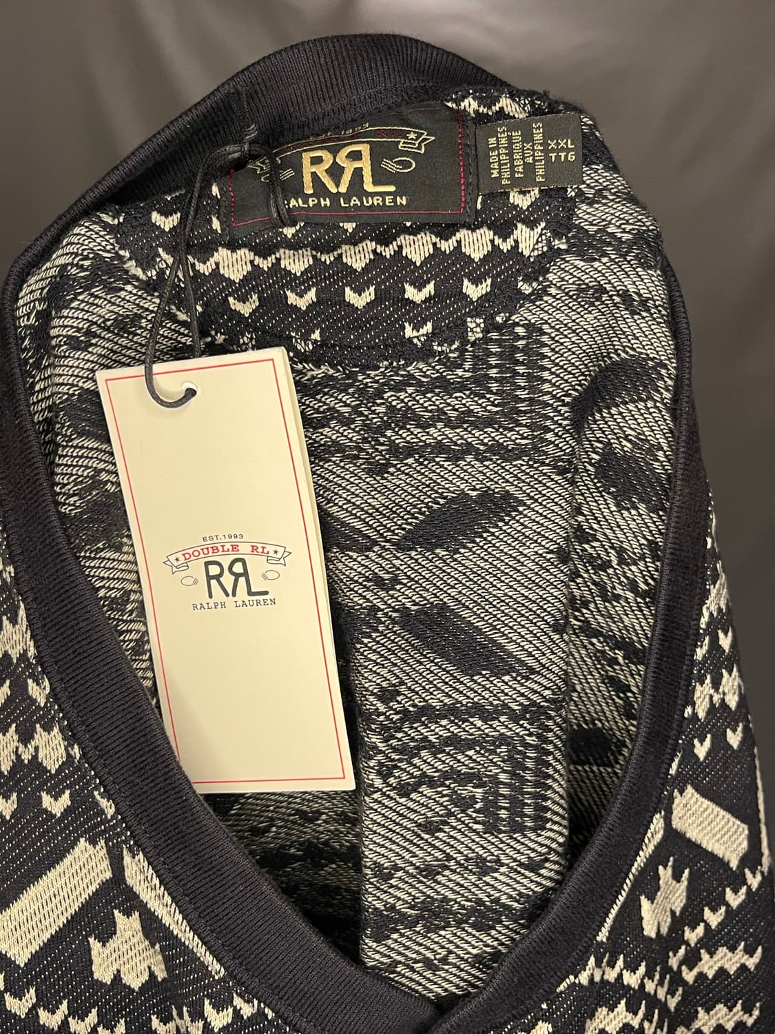 RRL 자카드 사우스웨스턴 헨리넥 롱슬리브 상품이미지3