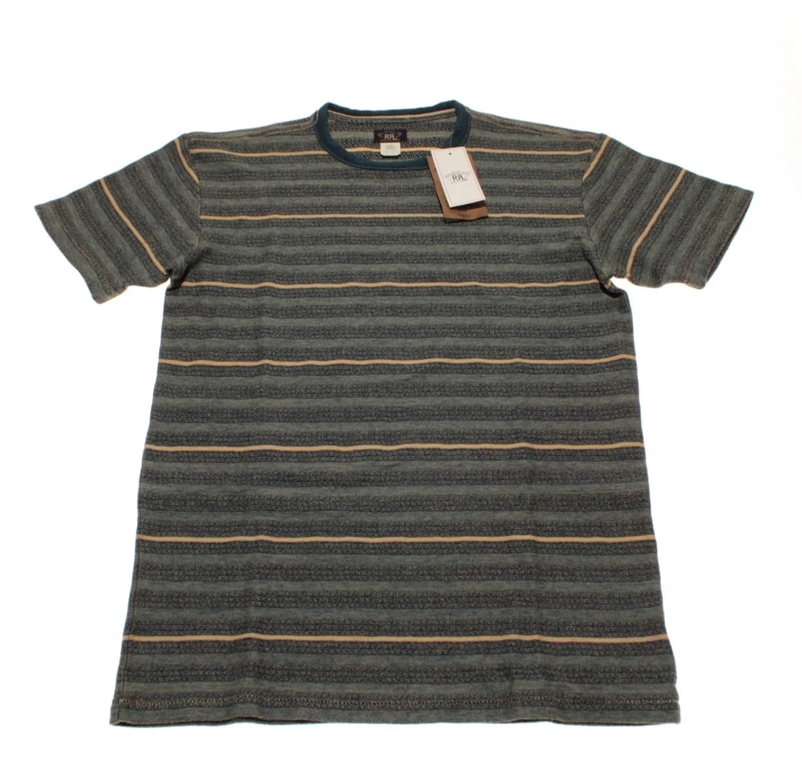 RRL 더블알엘 인디고 스트라이프 자카드 티셔츠 블루 상품이미지2