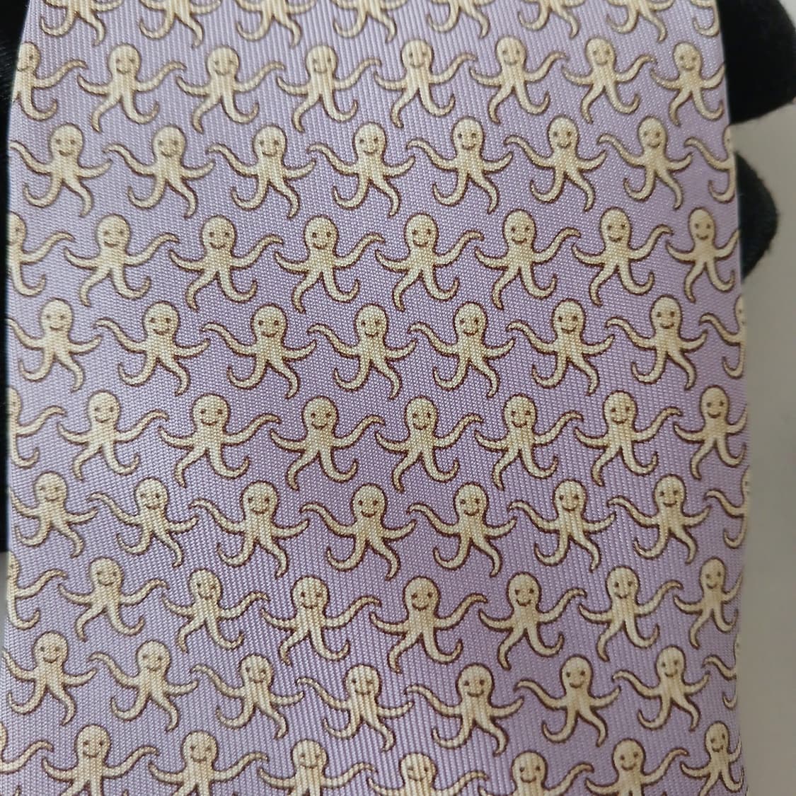 에르메스 실크 라벤더 문어 패턴 넥타이 9.5cm A등급 A18881
 상품이미지8