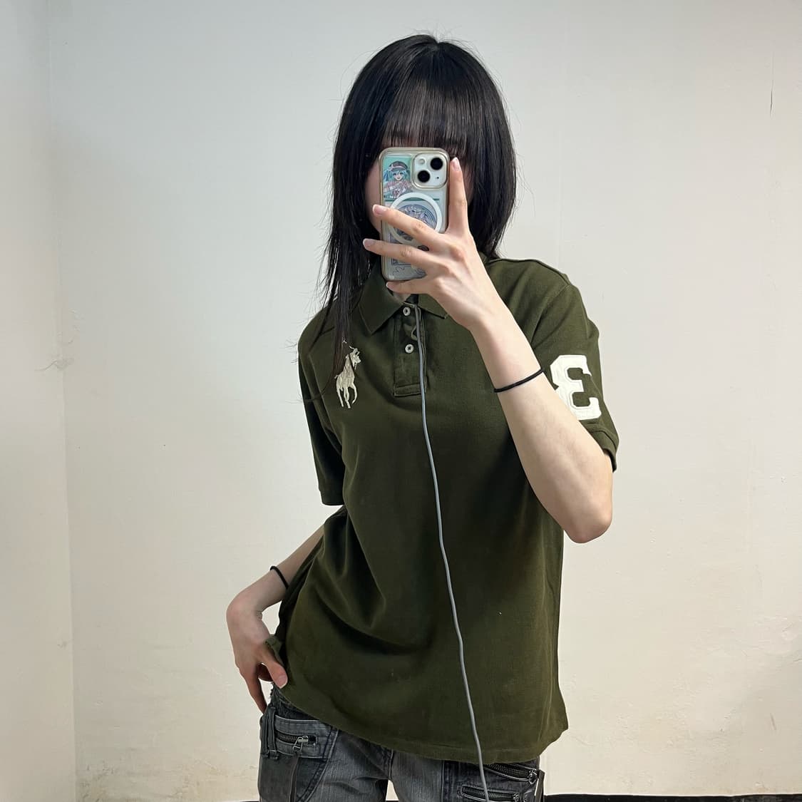 Polo khaki big pony collar T-shirts 상품이미지2