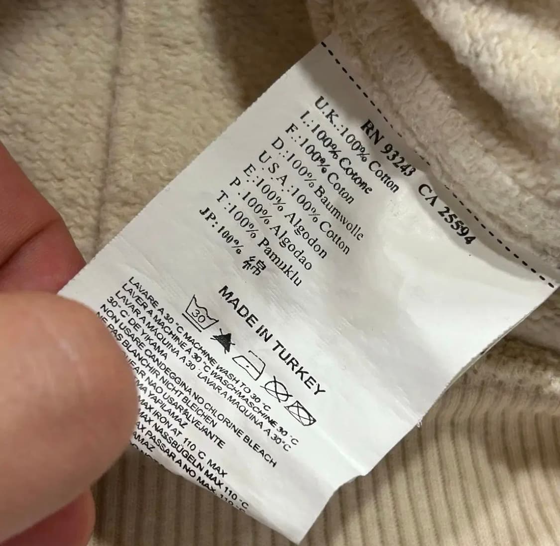 [M] 디젤 빈티지 패턴 스웻 후드 집업 아이보리 상품이미지10