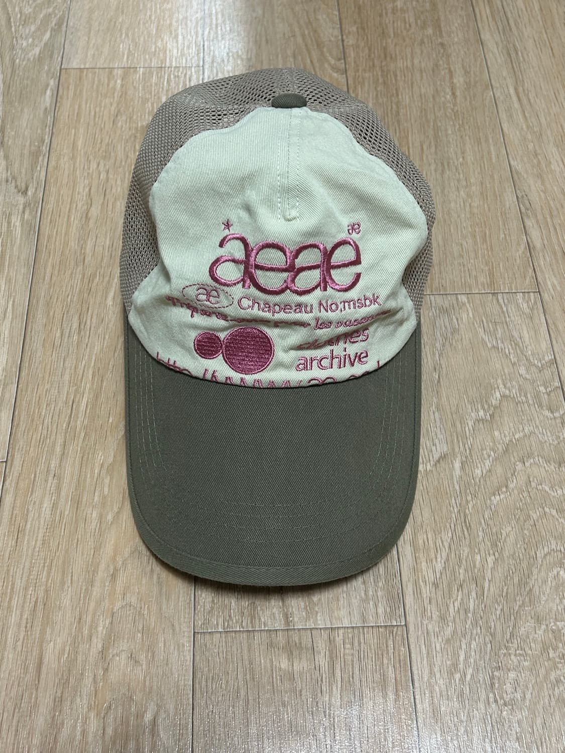 aeae web logo mesh cap - olive/beige 상품이미지2