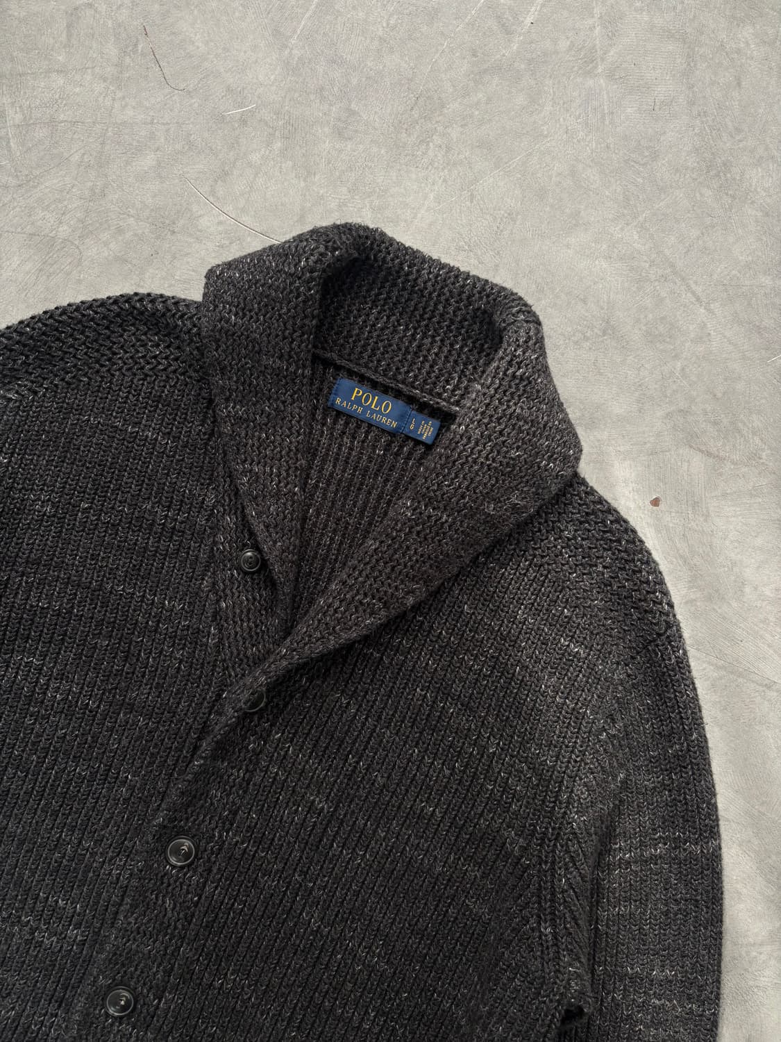 Polo 폴로 랄프로렌 신형 딥차콜 숄카라 가디건 상품이미지5