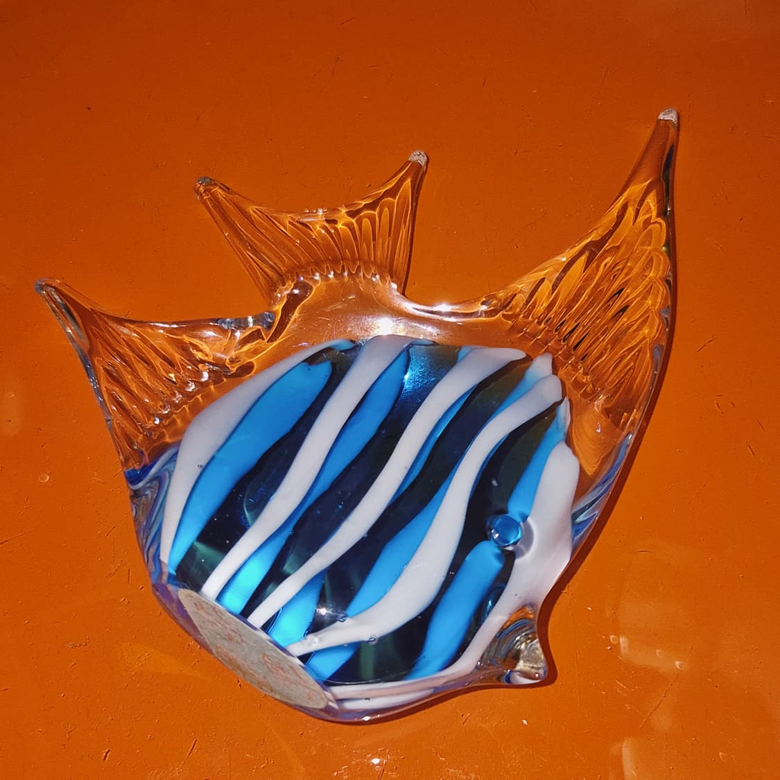 80s 오타루 아트글라스 엔젤피쉬 오브제 상품이미지7