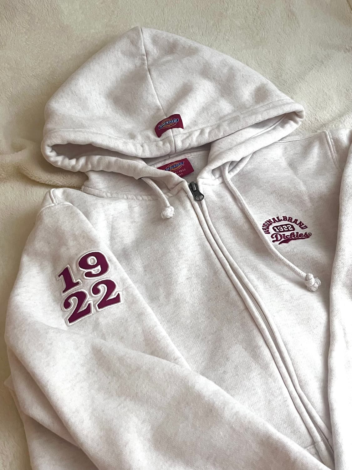 디키즈 후드집업 오트밀 아이보리 크림 s사이즈 상품이미지4