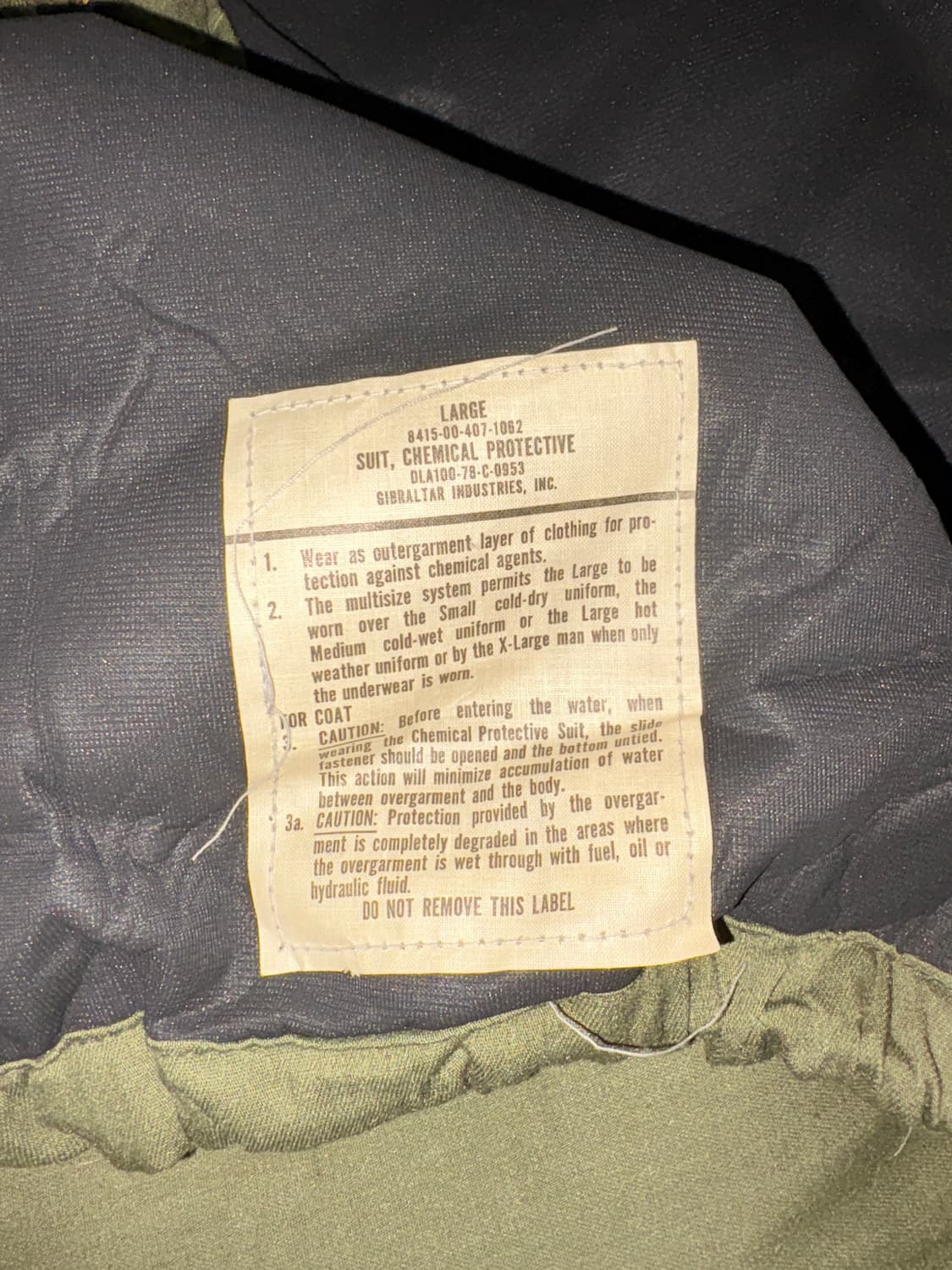 (새상품)70s US Army Class1 침투성 화생방 보호 자켓 상품이미지3