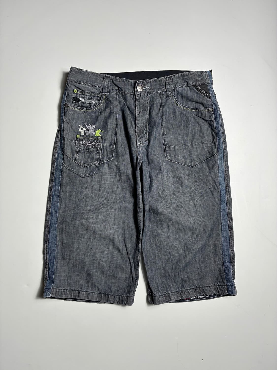 푸부 FUBU Y2K 자수 디테일 데님 반바지 R2354 상품이미지1