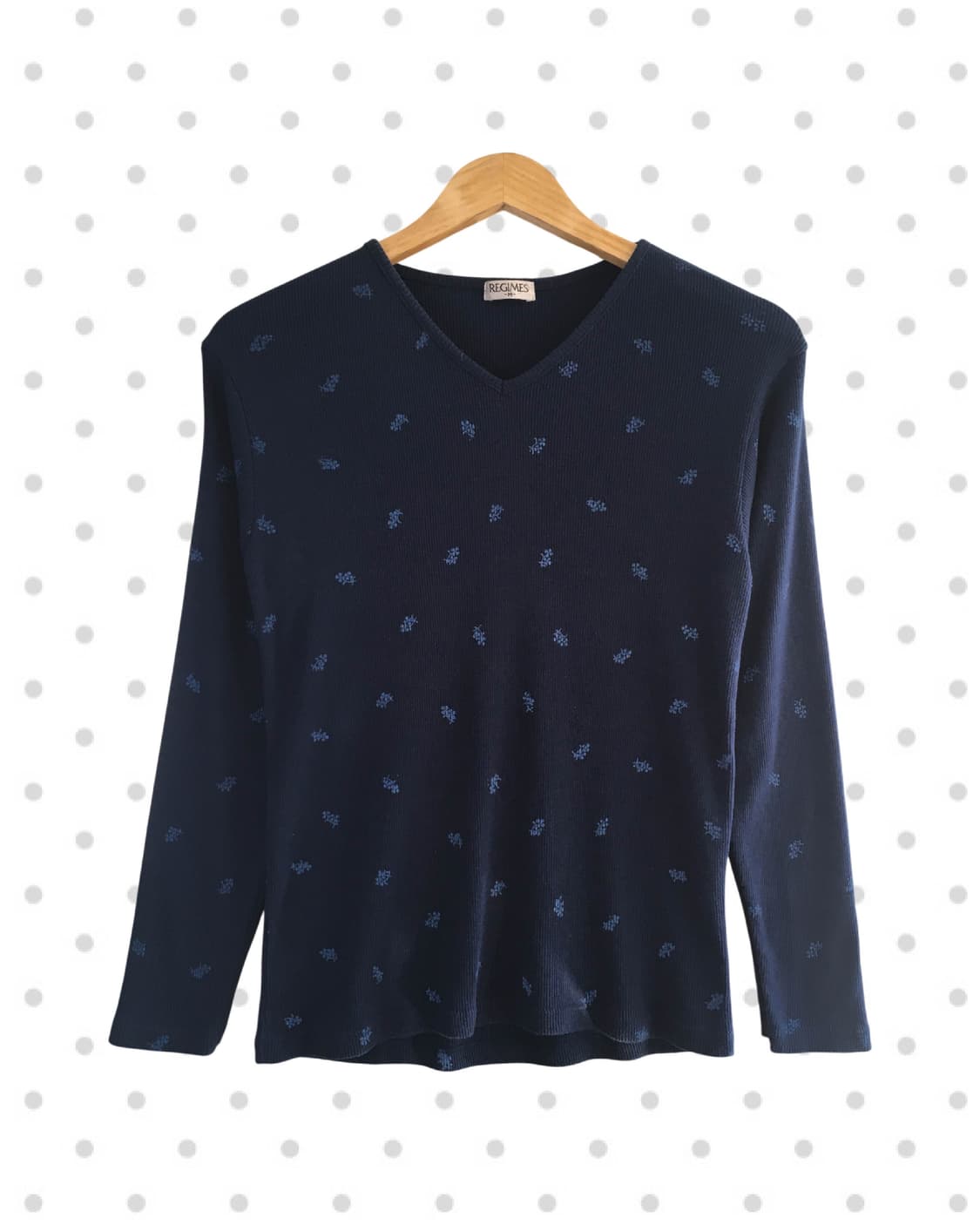 vintage flower pattern long sleeve navy 상품이미지6