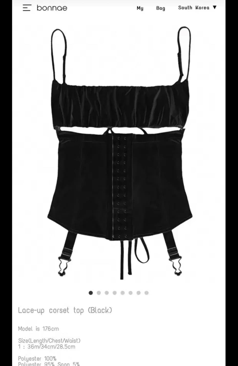 bonnae 본네 lace-up corset top black 상품이미지1