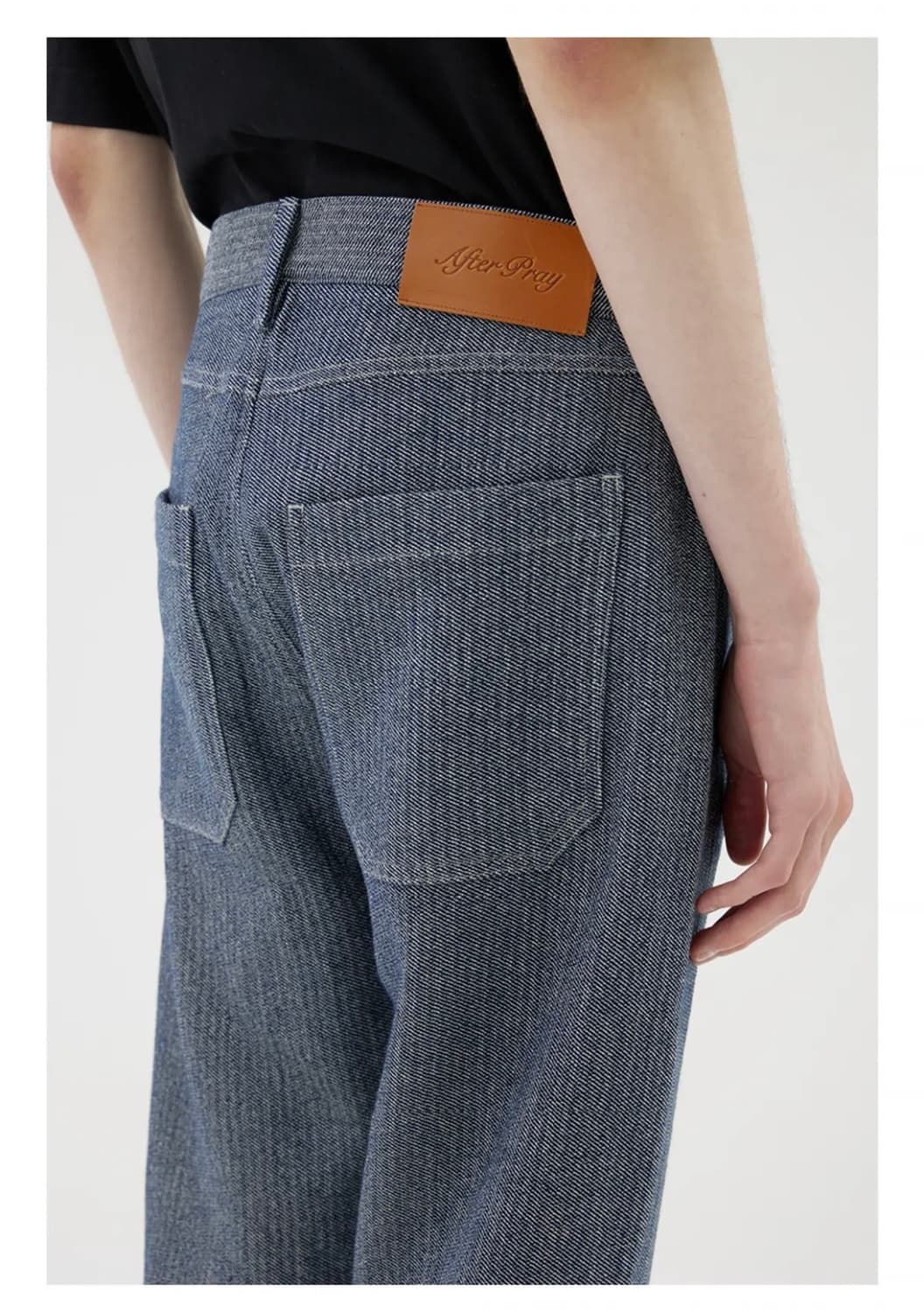 (M) 애프터 프레이 스트레이트 슬래쉬 니팅 진스 인디고 상품이미지3