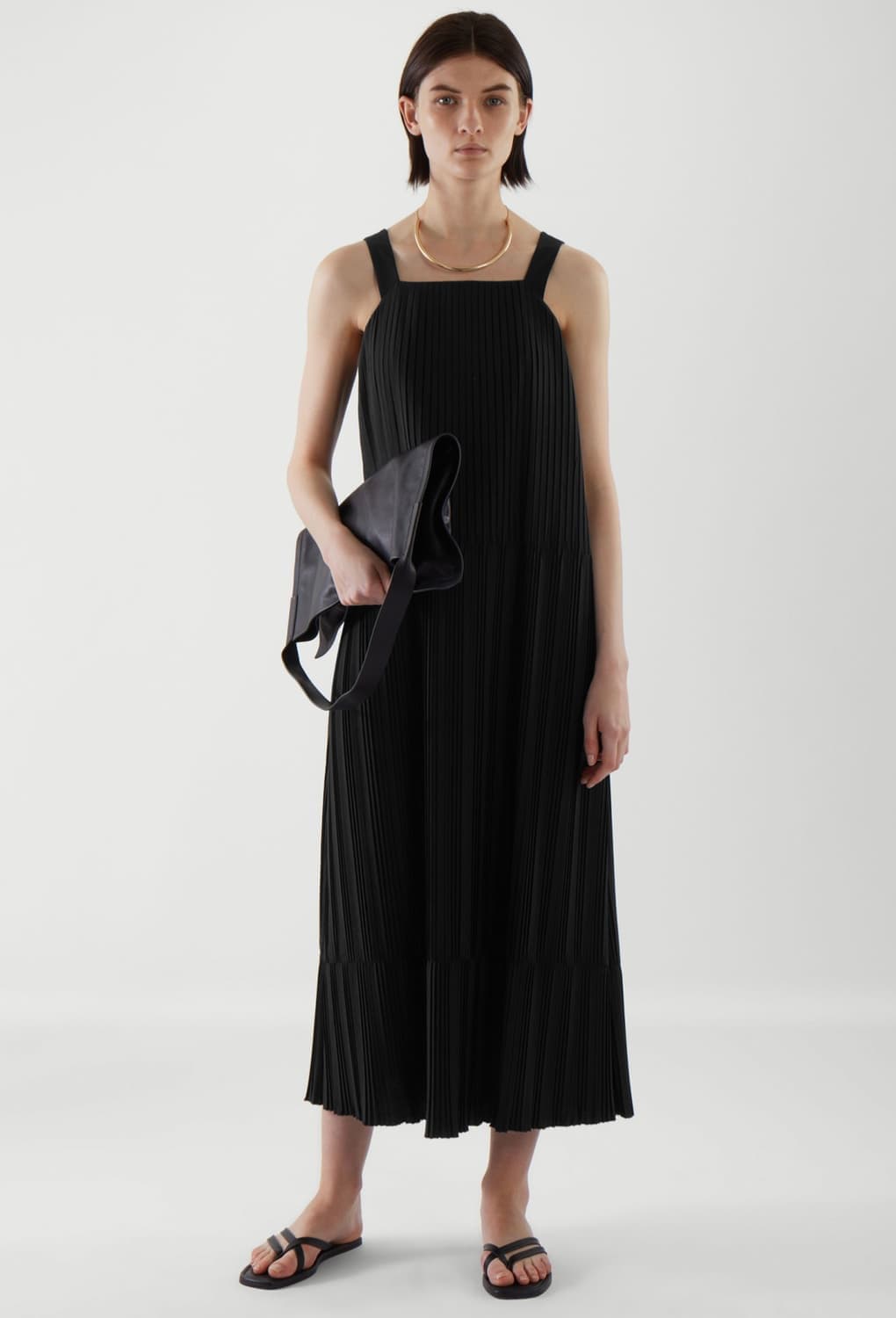 Cos 코스 플리츠 블랙 원피스 상품이미지2