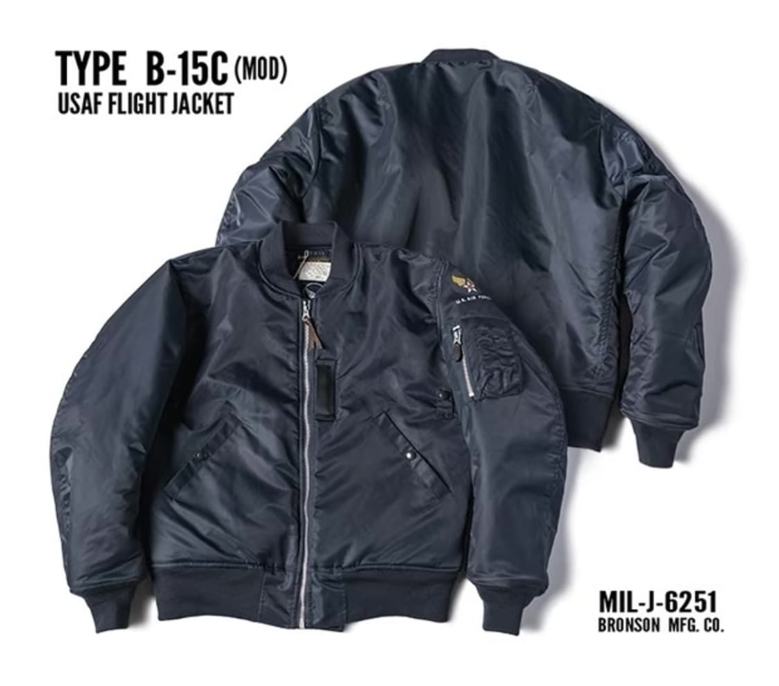 브론슨 BRONSON B-15C MOD 플라이트 자켓 네이비 XL(42) 상품이미지1