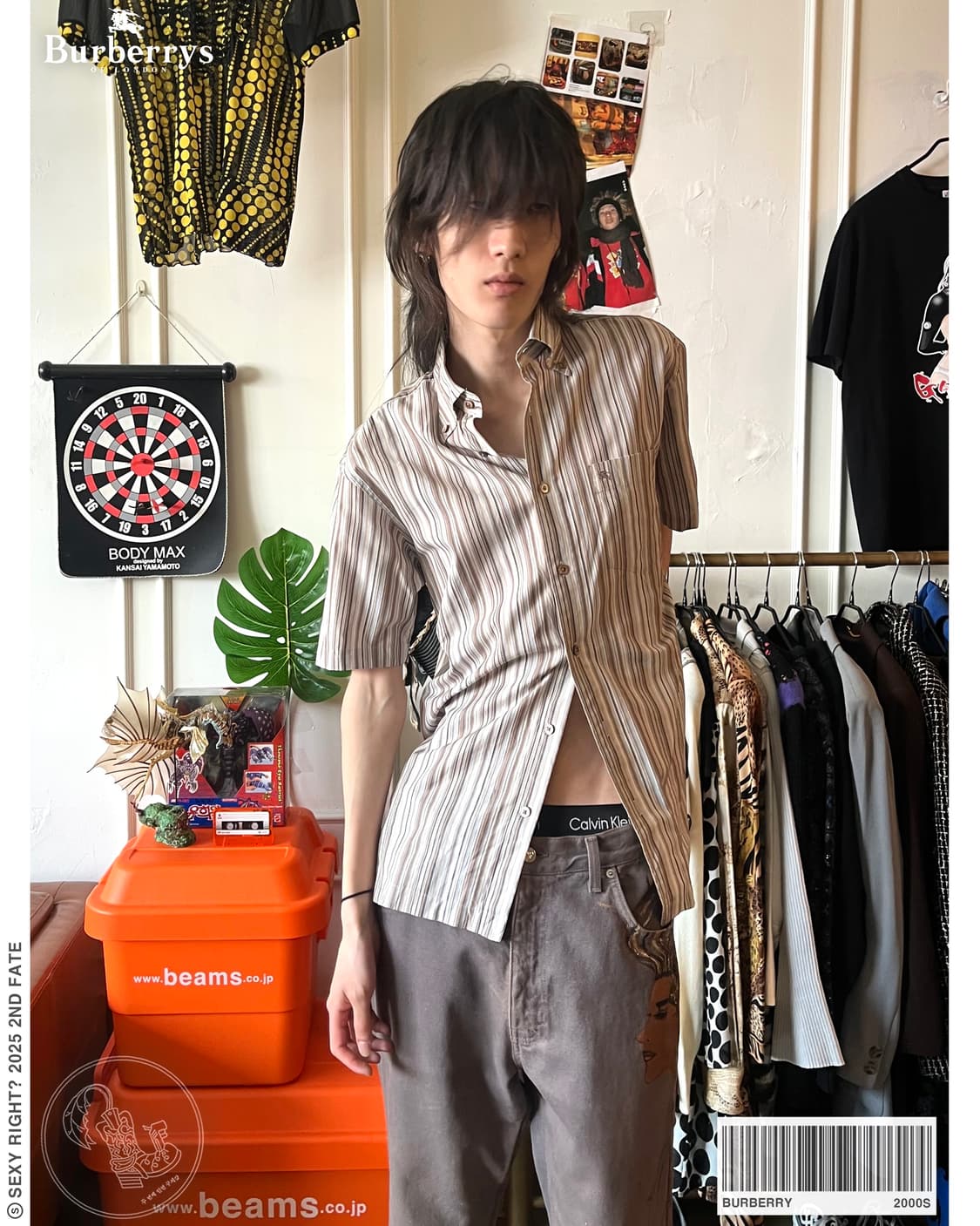 2000s BURBERRY London 1/2 Stripe Shirt 상품이미지1