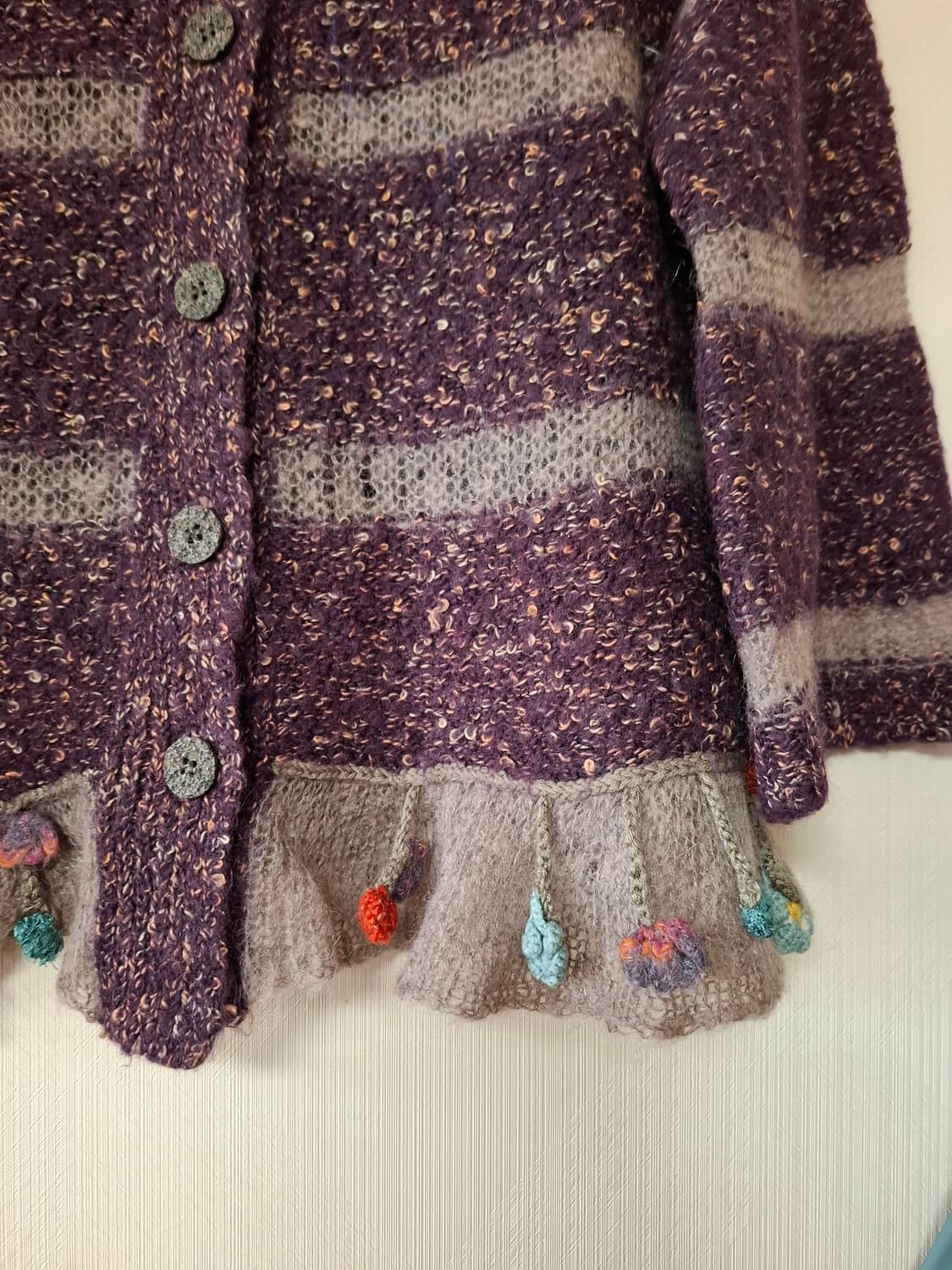 일본빈티지 꽃장식 유니크 가디건 상품이미지3