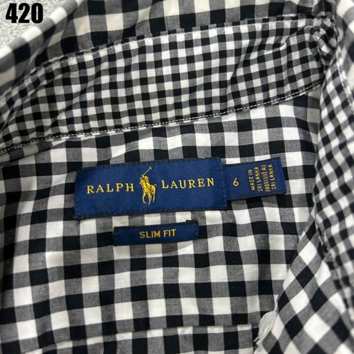 폴로 랄프로렌 블랙 화이트 체크셔츠  상품이미지2