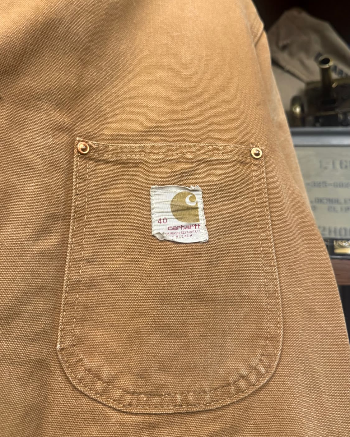 70s Carhartt 칼하트 워크 초어 자켓 / 포켓 코듀로이 카라 상품이미지7