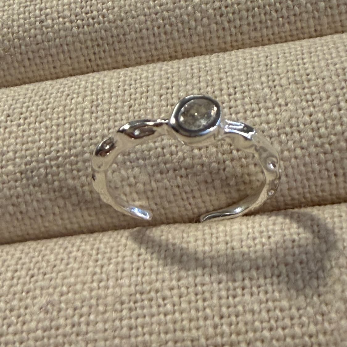 새상품 여성 오픈링 중앙큐빅 반지 은반지 실버링 상품이미지2