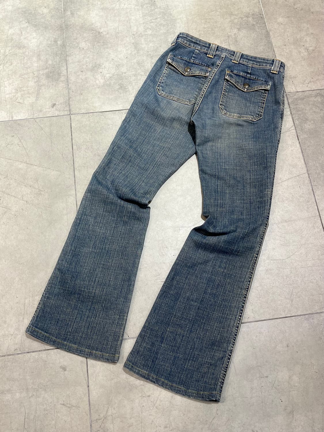 일본 빈티지 미니 카고 포켓 부츠컷 데님 팬츠 상품이미지7