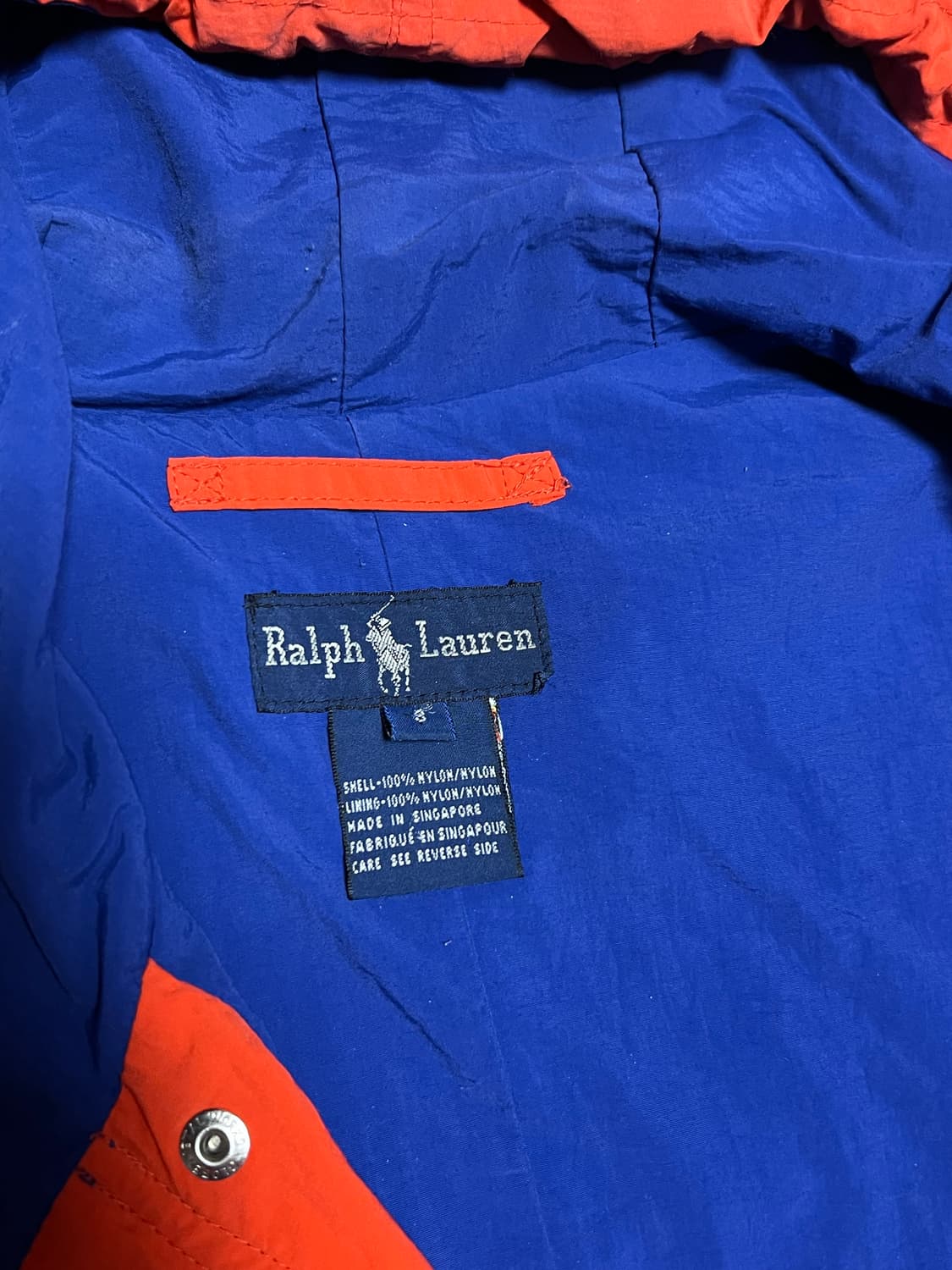 폴로 랄프로렌 RL-92 오렌지색 바람막이 야상점퍼 S사이즈 상품이미지6