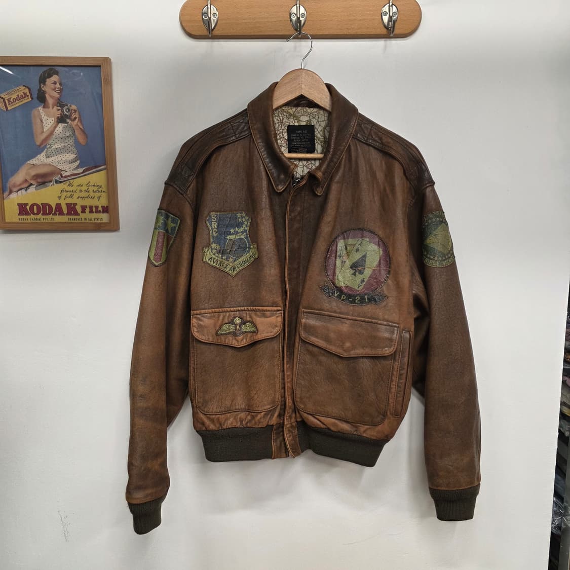 [S]AVIREX 빈티지 아비렉스 A-2 레더 봄버 자켓 상품이미지1