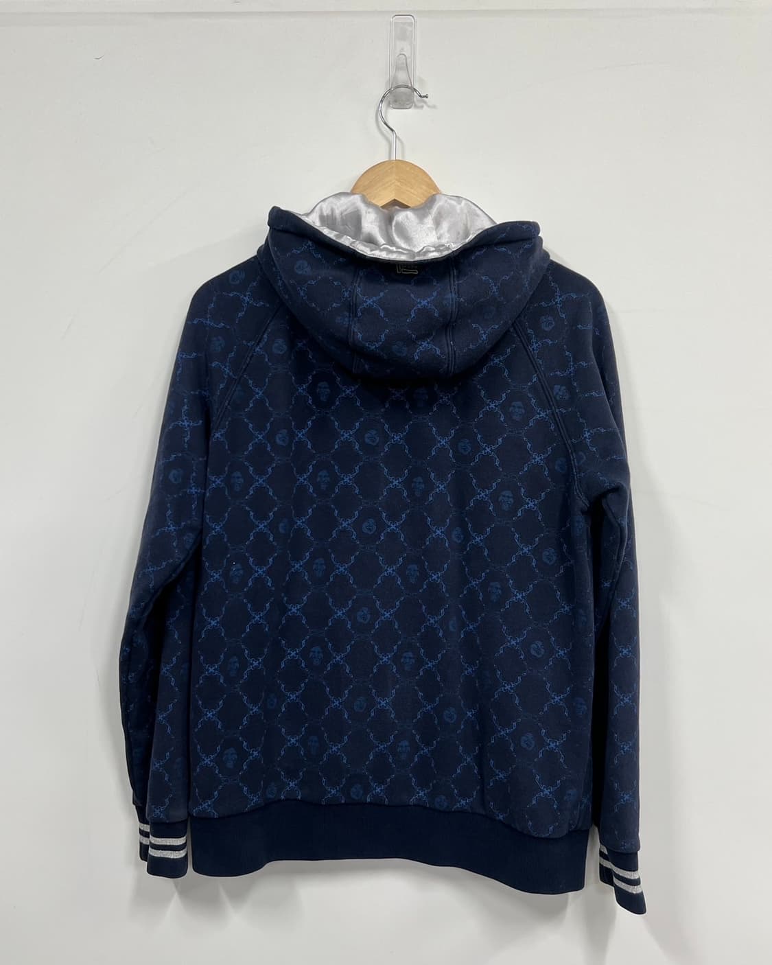 후부 Y2K 패턴 네이비 풀 후드집업 상품이미지6
