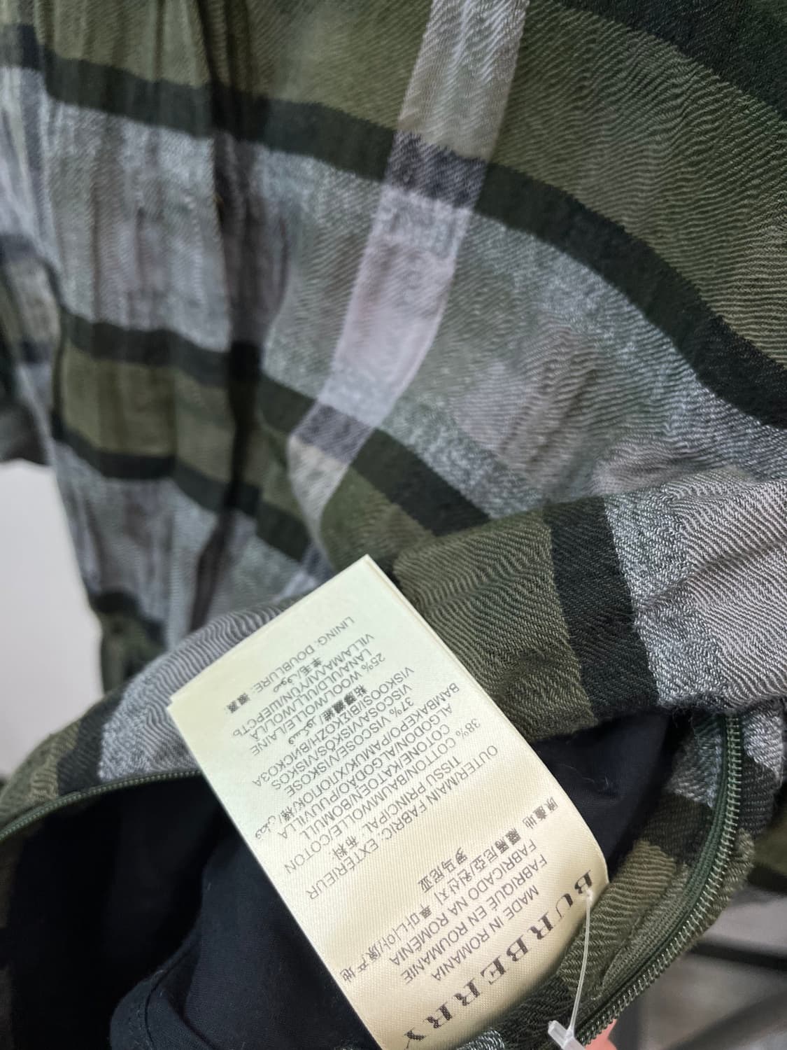 여) 버버리 딥그린 체크 원피스  상품이미지10
