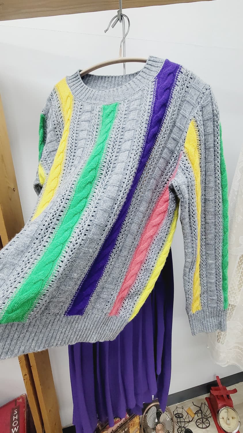 베네통 라운드 니트. jeikei퍼플 랩 스커트 상품이미지5