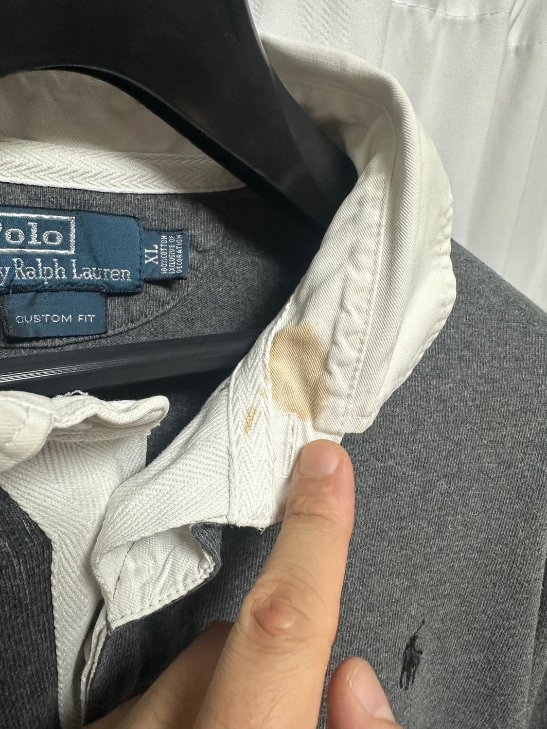 no.78 폴로 랄프로렌 럭비 셔츠 긴팔 그레이 xl 상품이미지5