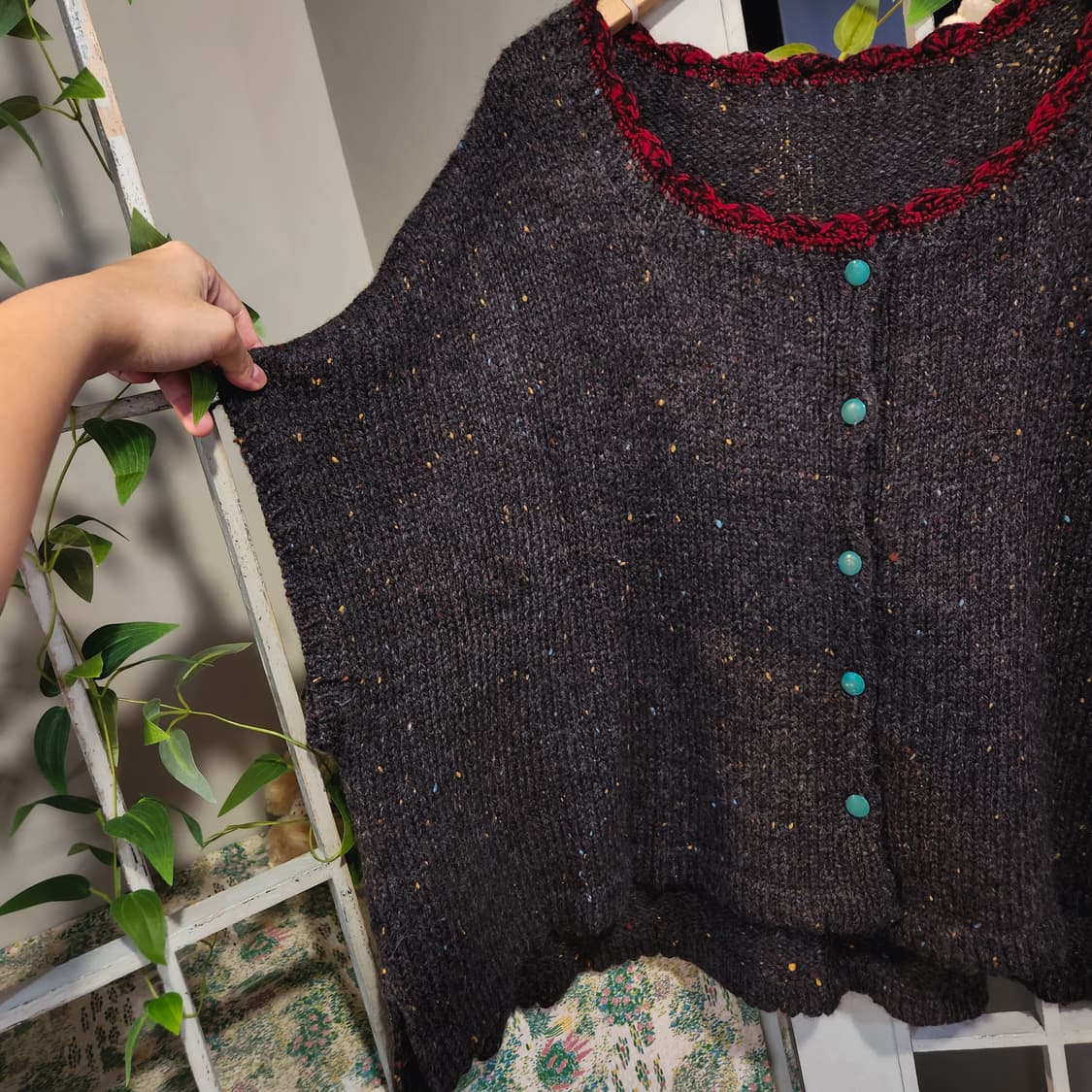 색실 콕콕 케이프 가디건 상품이미지5