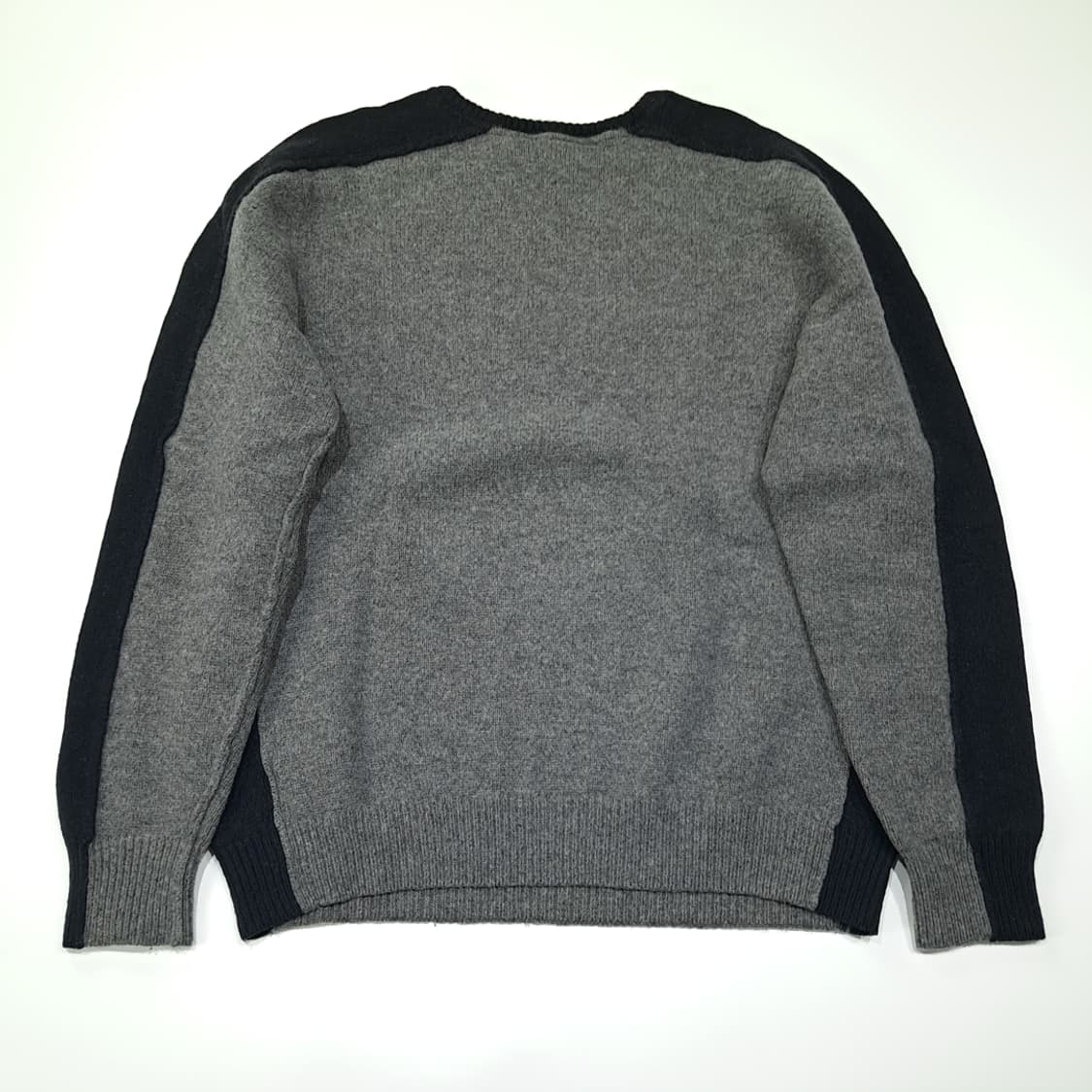 CL048 2XL 할리데이비슨 90S 그레이 블랙 투톤 헤비 울 니트 상품이미지6