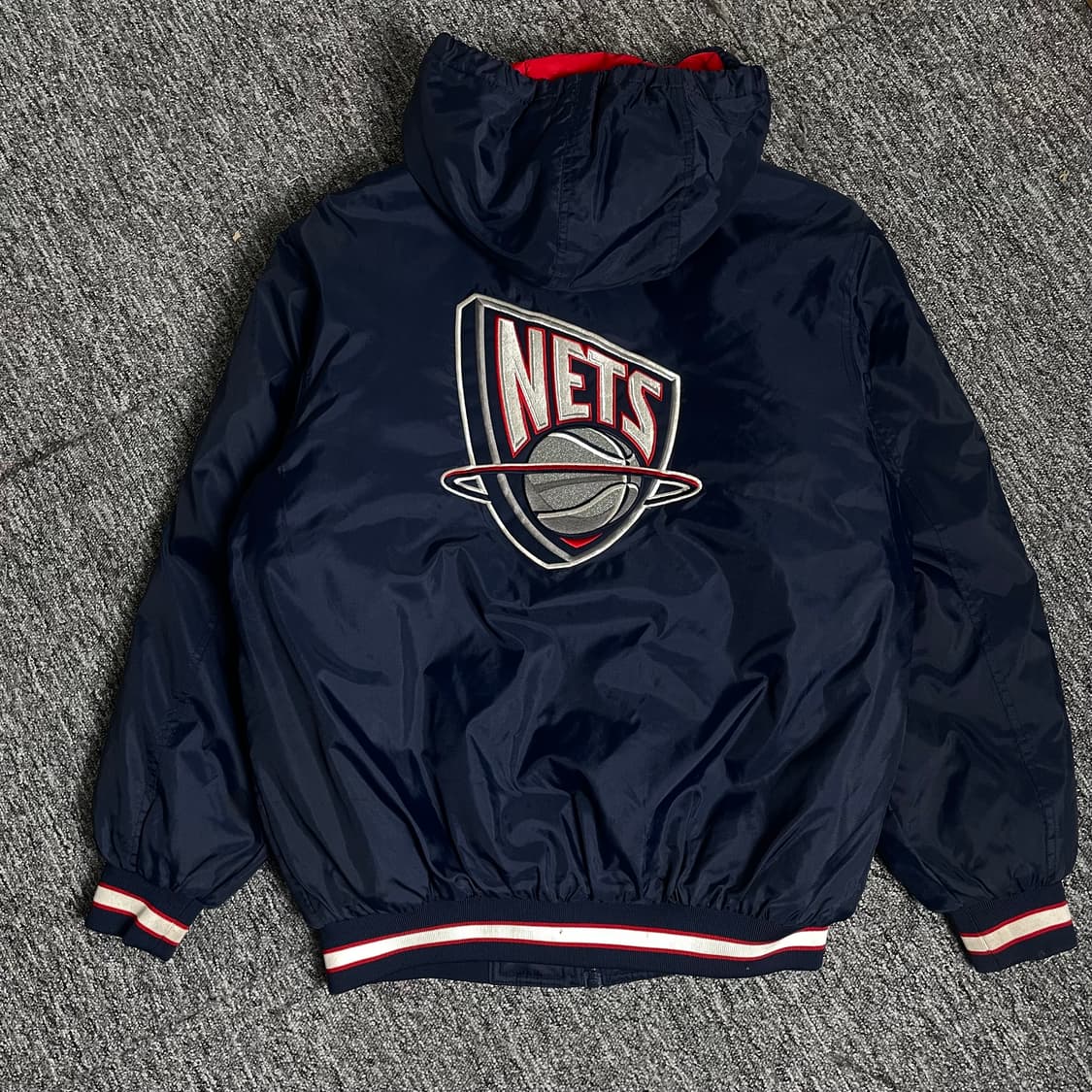 90s 리복 NBA 뉴저지 네츠 새틴 바시티 자켓o 1816 상품이미지4