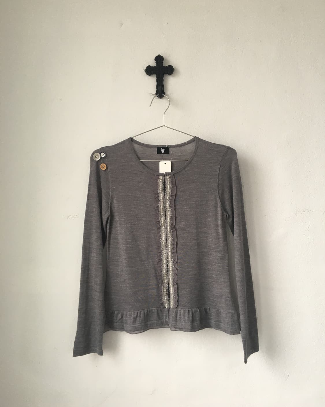 Lace trimming knit cardigan 상품이미지2