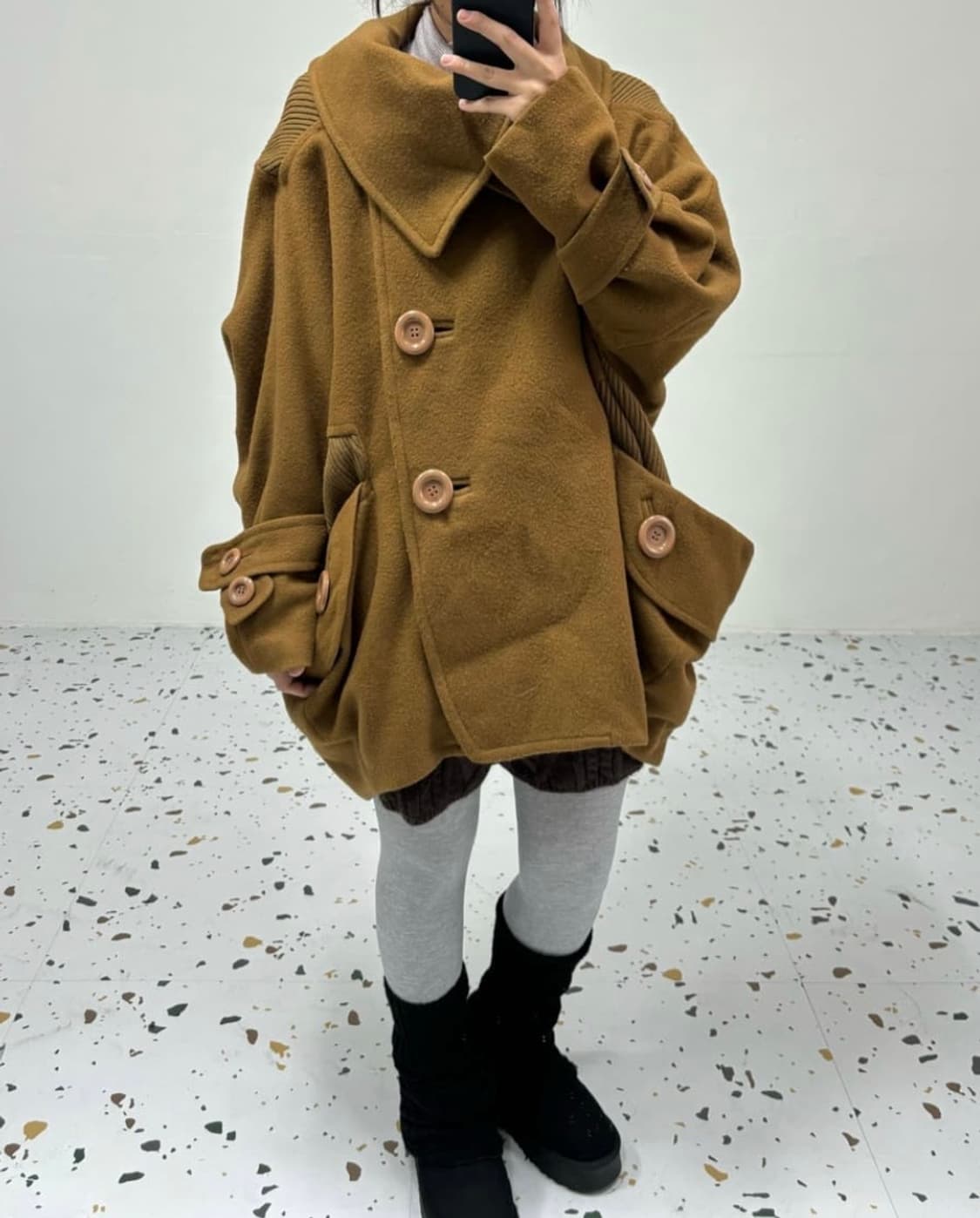 빈티지 울 반코트 상품이미지2