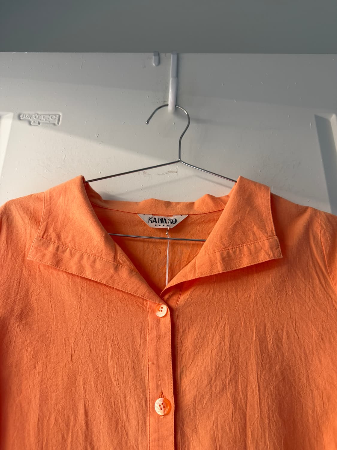 일본빈티지 오렌지 오픈카라 셔츠 상품이미지6