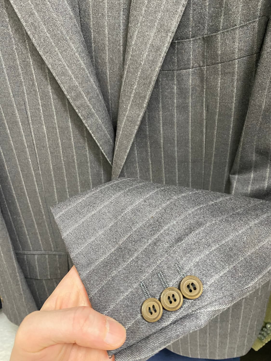 링자켓(Ring Jacket) 그레이 스트라이프 수트(46) 상품이미지2