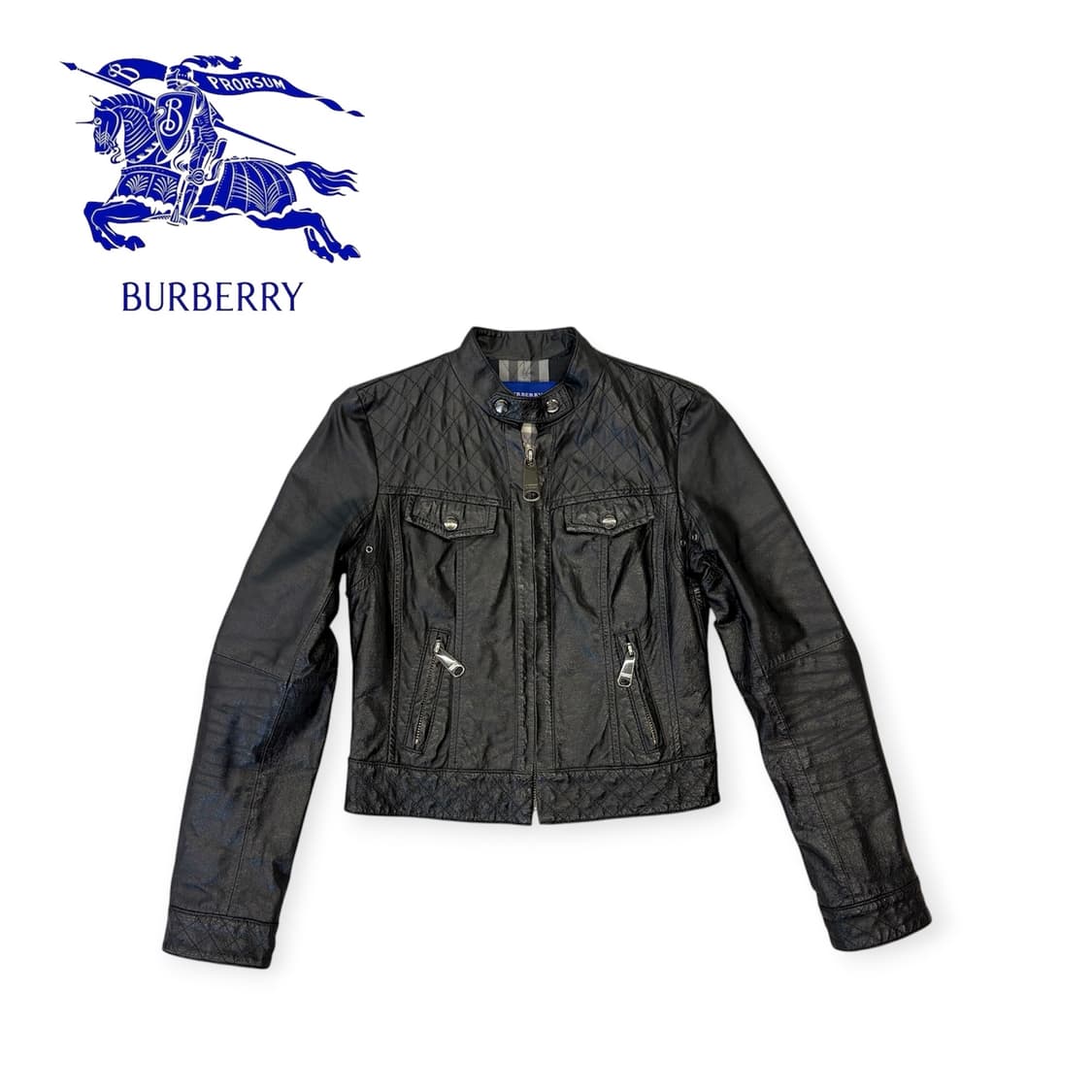 버버리 레더 크롭 자켓 상품이미지1