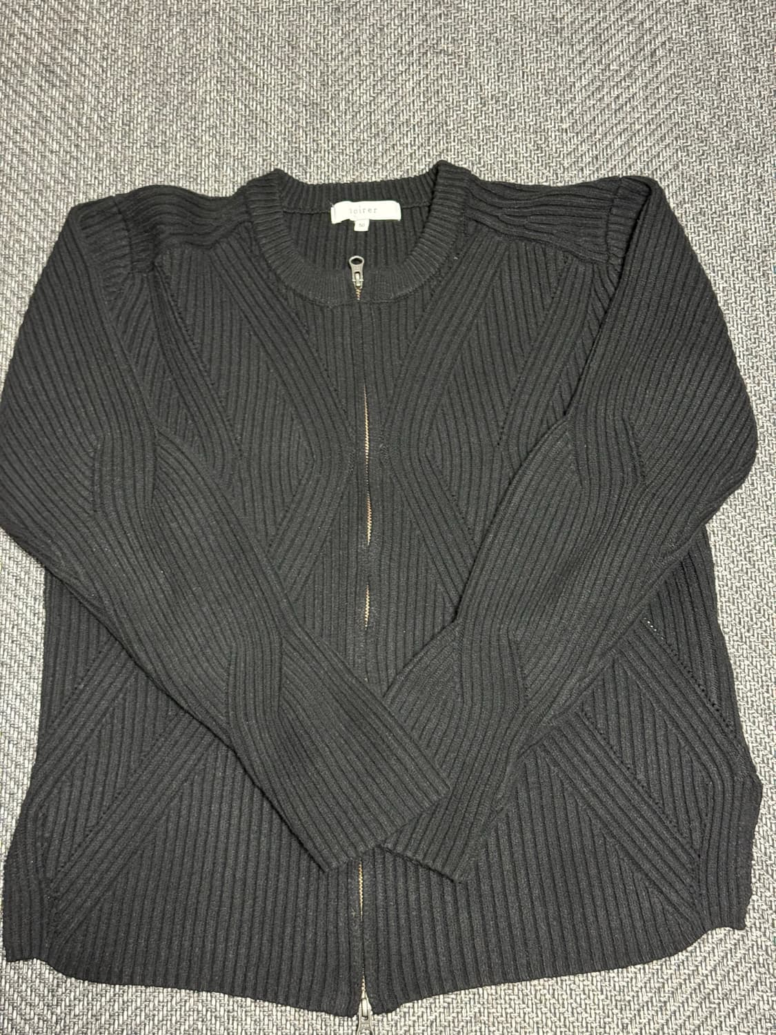 노이어 울 리브드 집업 가디건 50 상품이미지2