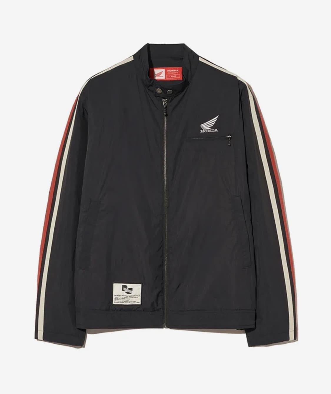 혼다 나일론 세미 크롭 트랙 자켓 블랙 상품이미지1