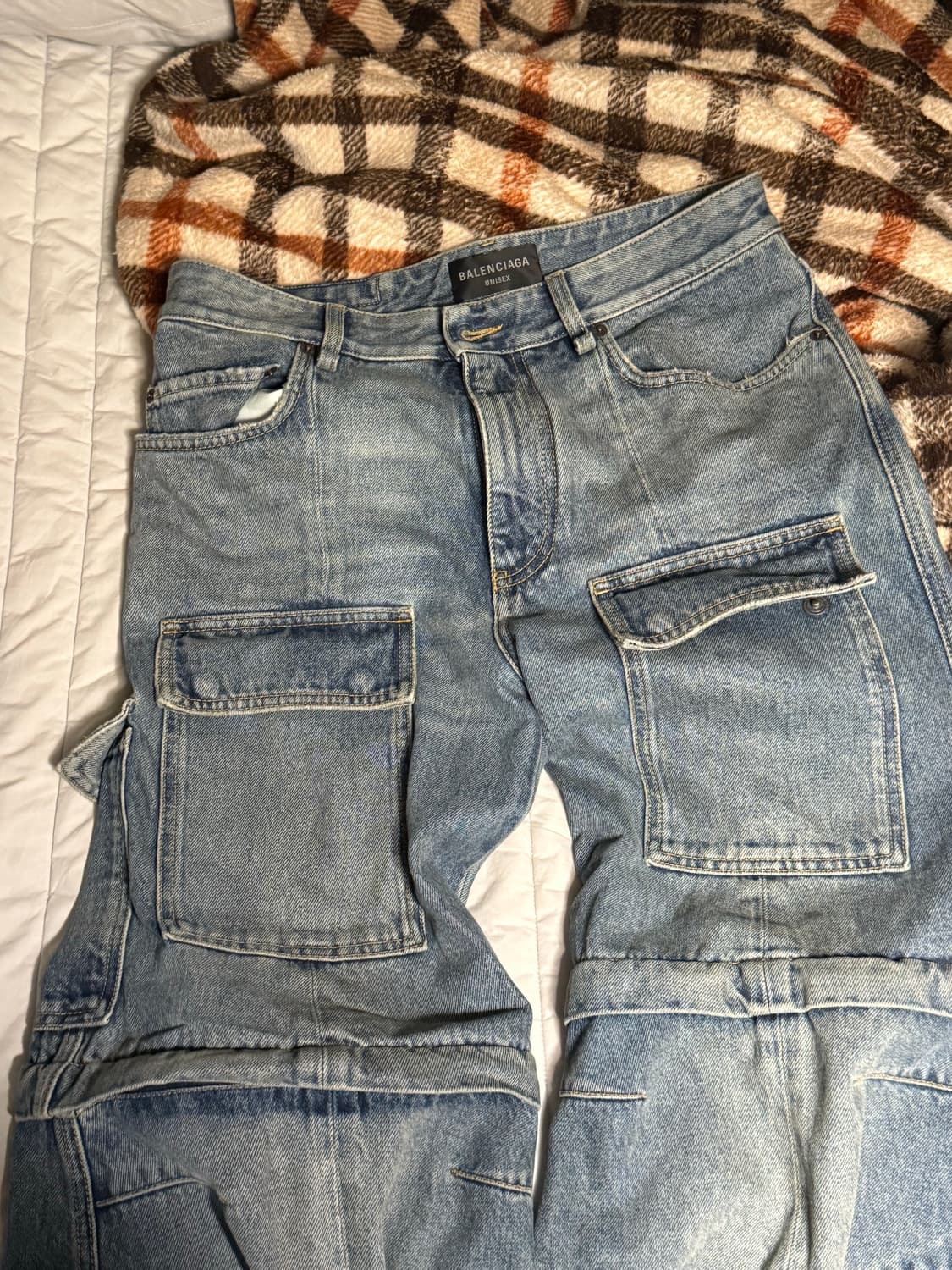 발렌 플레어드 카고 팬츠 블루 상품이미지4