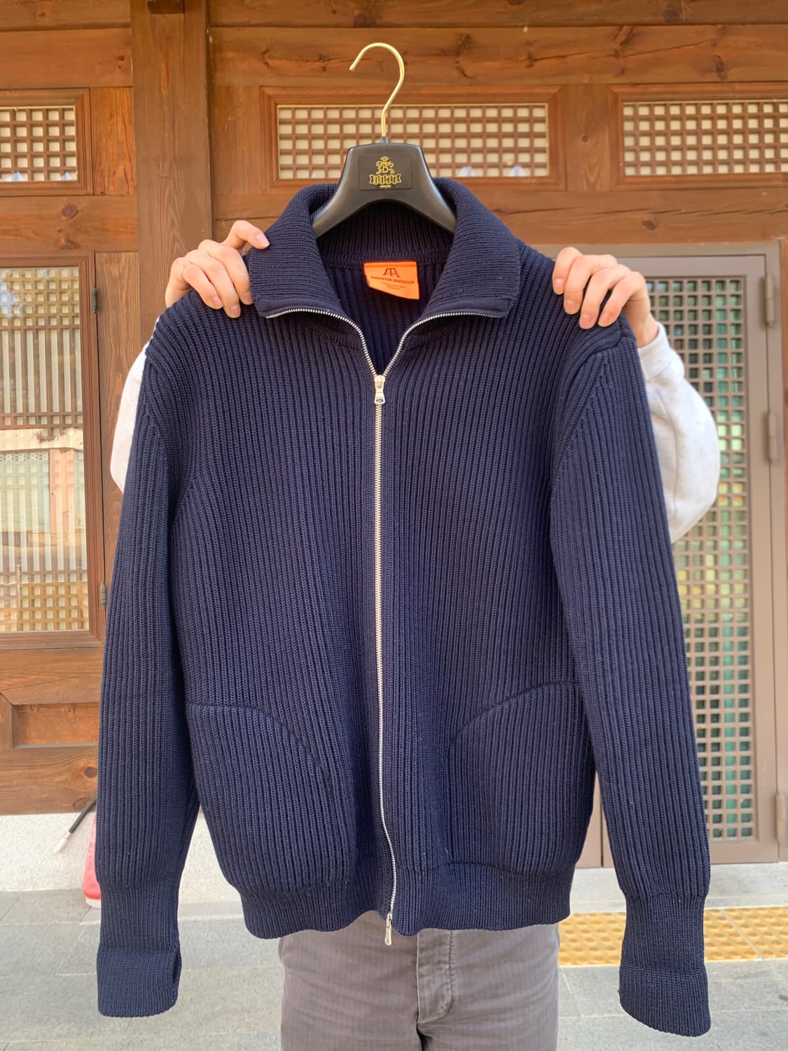 안데르센 안데르센 니트집업 네이비 상품이미지1