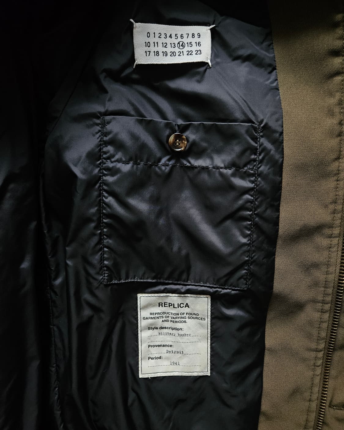 14AW 마르지엘라 밀리터리 봄버 상품이미지5