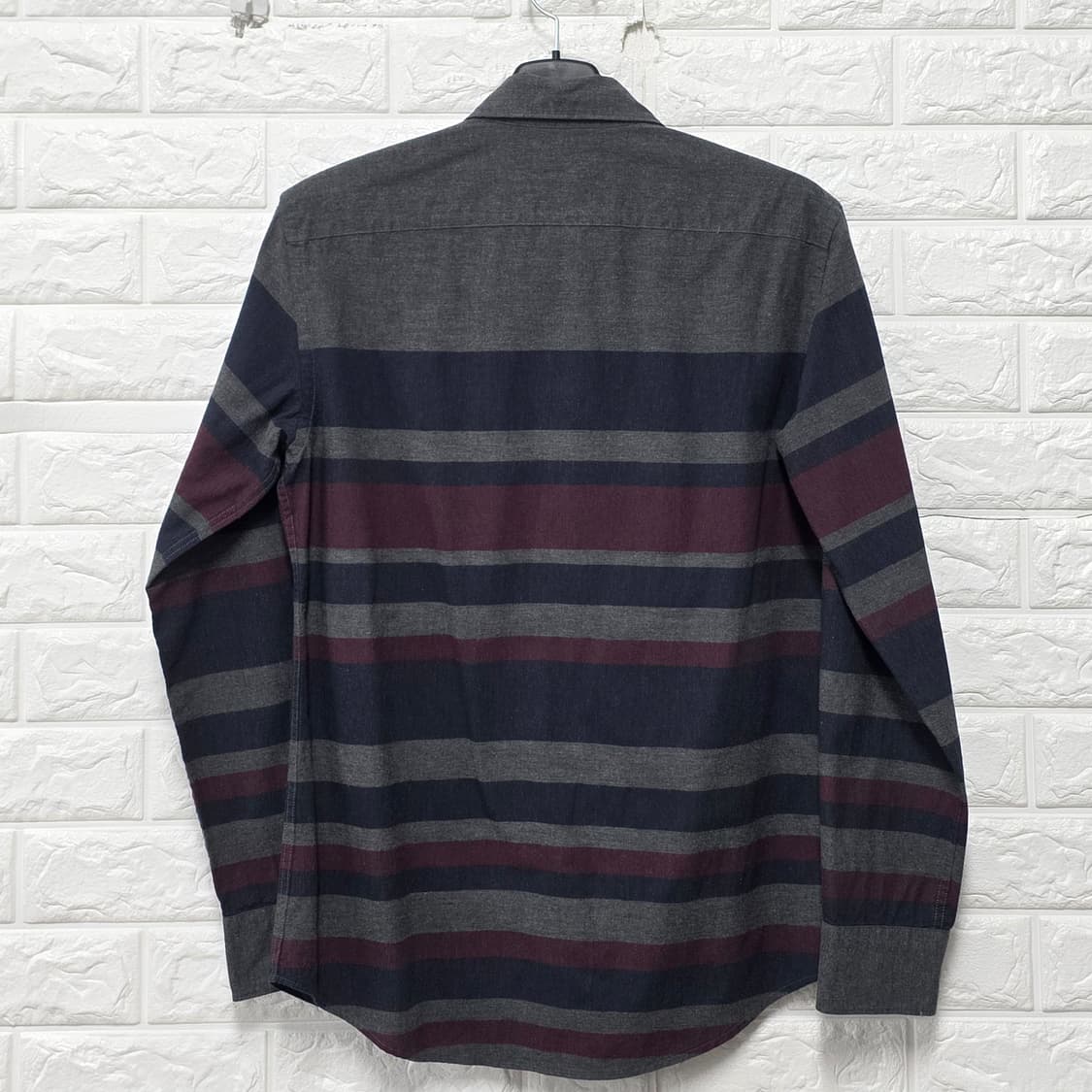 헤지스 남성 슬림핏 스트라이프 셔츠 100 상품이미지4