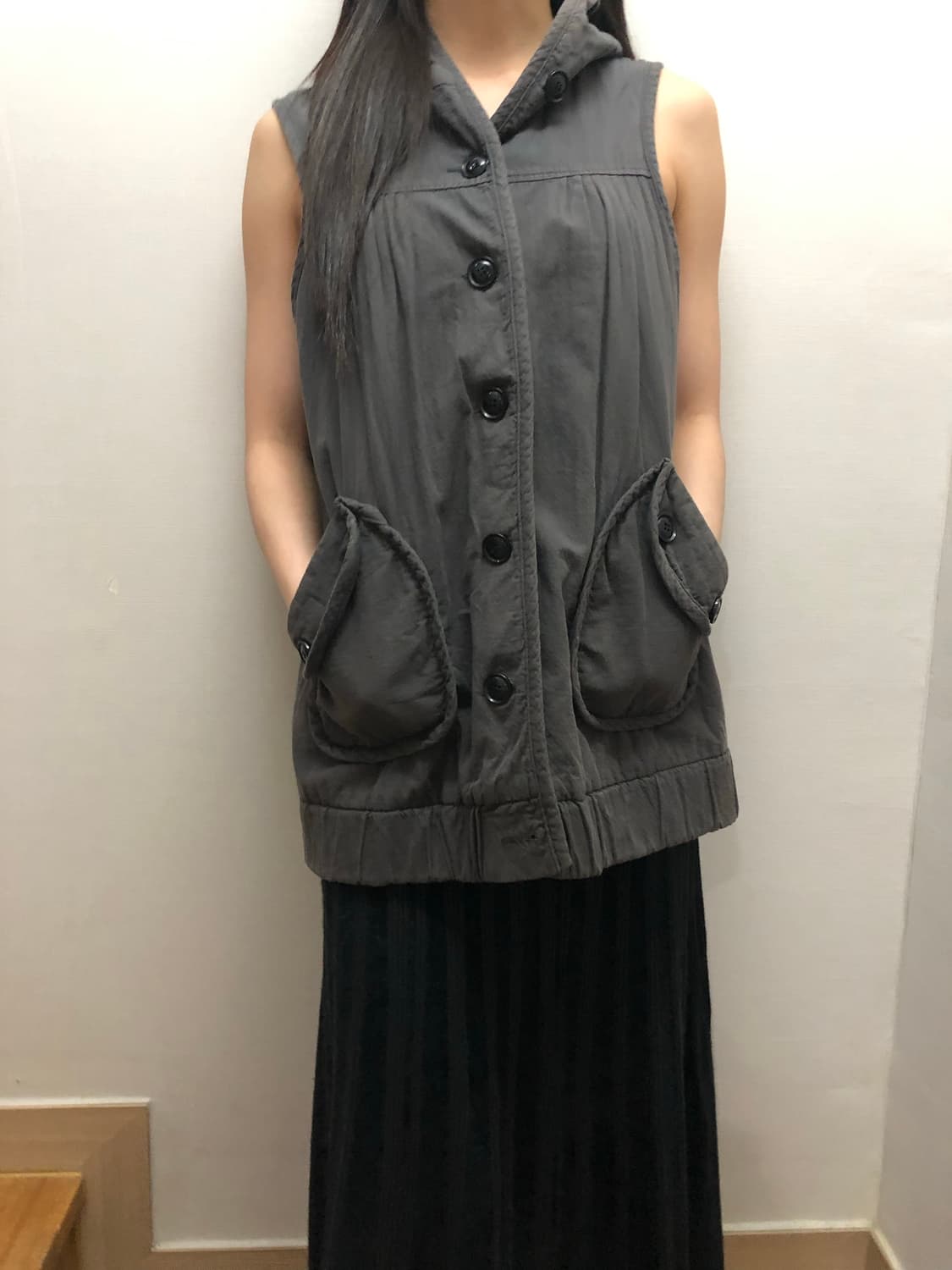 빈티지 그레이 버튼 베스트 상품이미지3