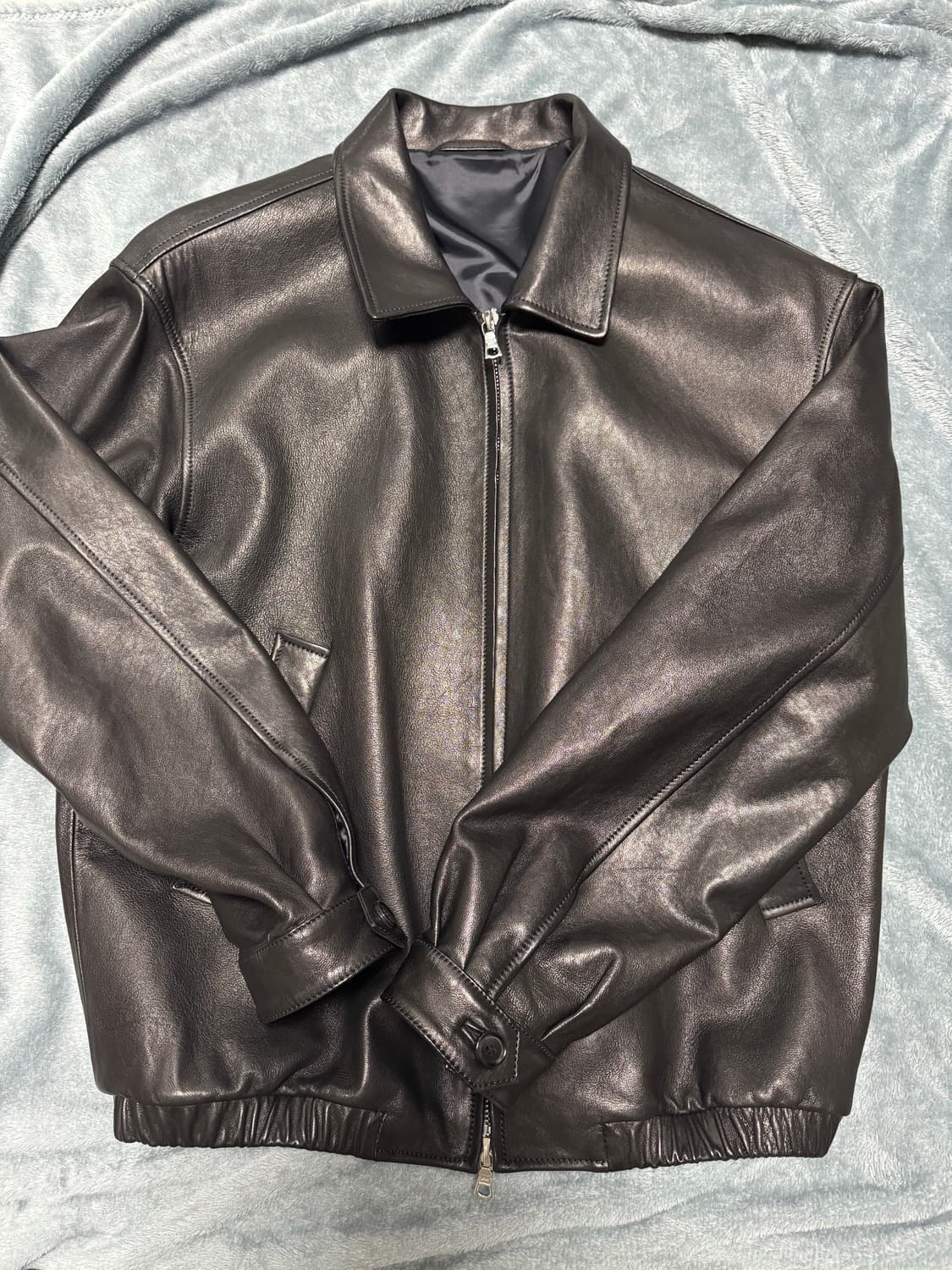 [1] 스테디에브리웨어 SEW 레더 블루종 자켓 상품이미지1