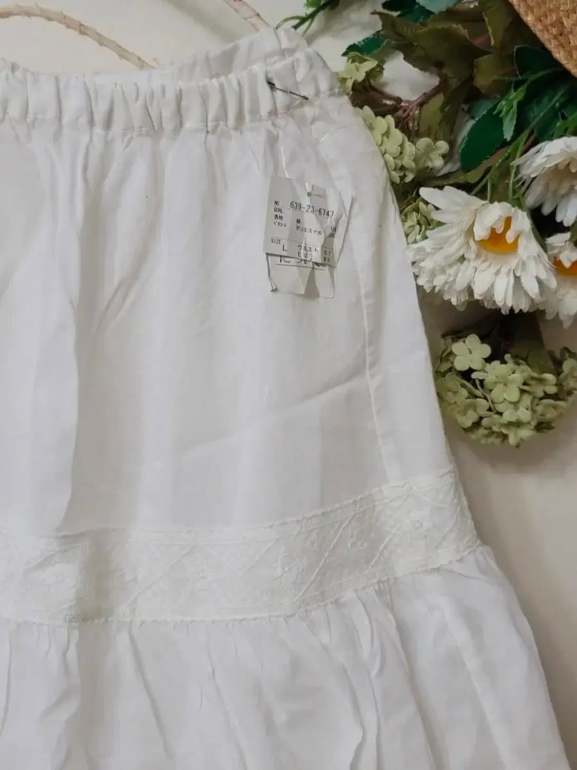 일본빈티지 새제품 화이트 레이스 치마 CINEMACLUB 상품이미지4