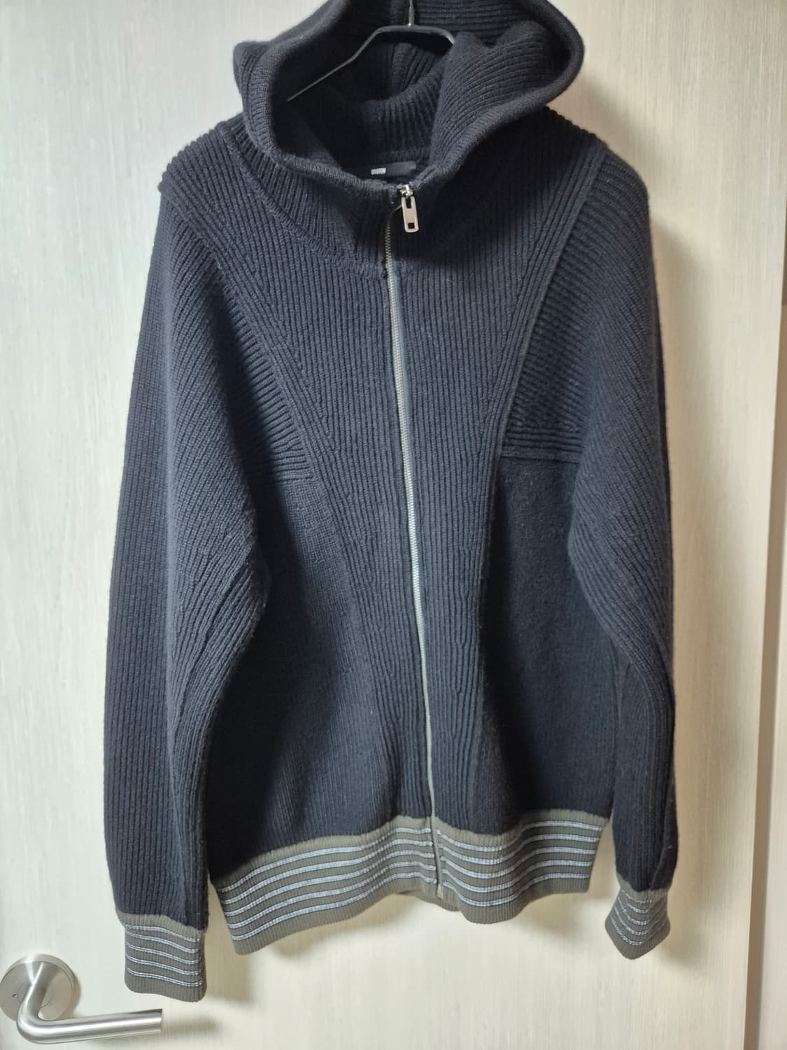 시스템 옴므 한섬 블랙 니트 집업 가디건 100 니트점퍼 상품이미지7